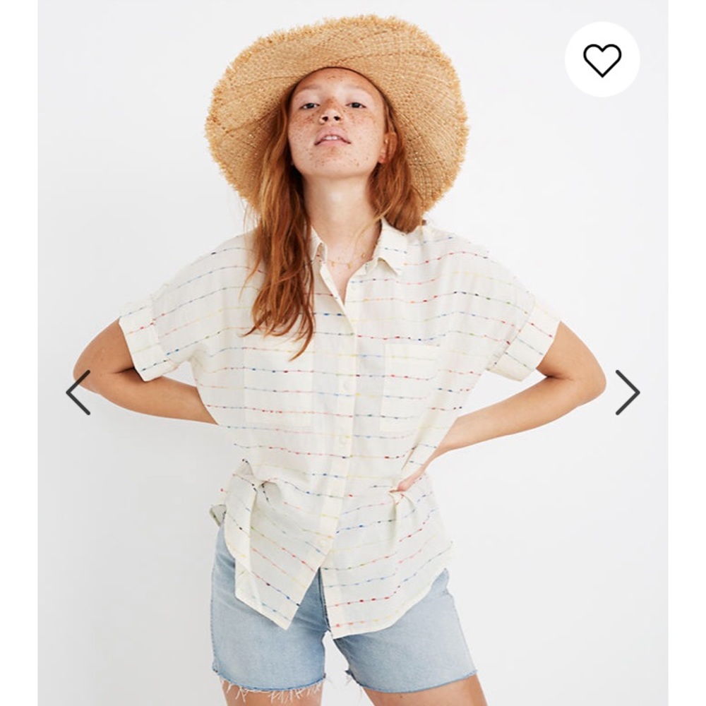 NWOT Madewell Shirt with Rainbow Stripe